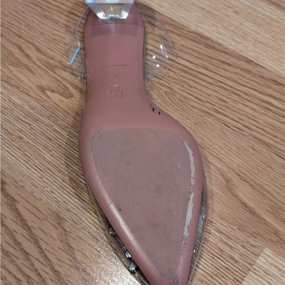 Beautiful  pre owned transparent glass sandals Amina Muaddi shoes - Picture 10 of 12